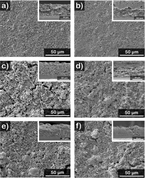 三类材料DB/DIW电极SEM形貌对比