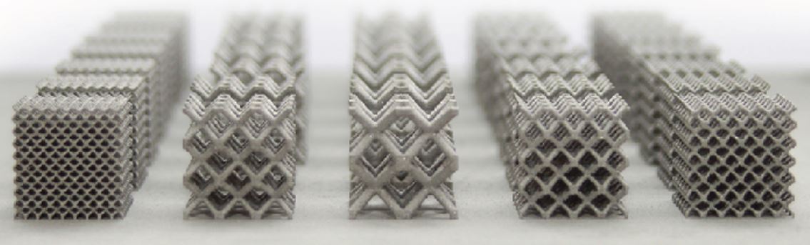3D打印多种晶格结构示意