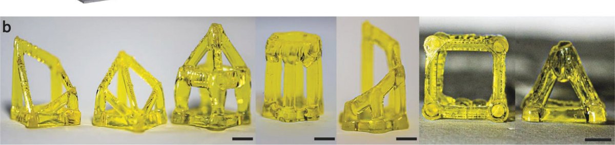 图5｜空心立方体与金字塔形自由构型 3D 打印实物